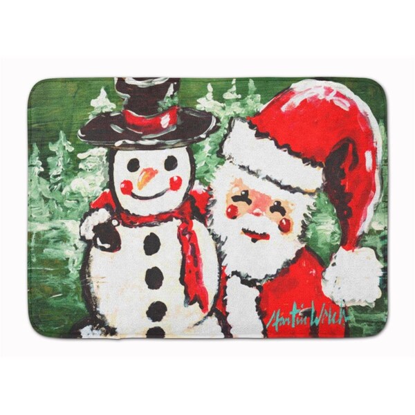 Carolines Treasures Friends Snowman and Santa Claus Machine Washable Memory Foam Mat MW1167RUG - main